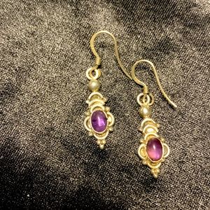 Silver an amethyst earrings